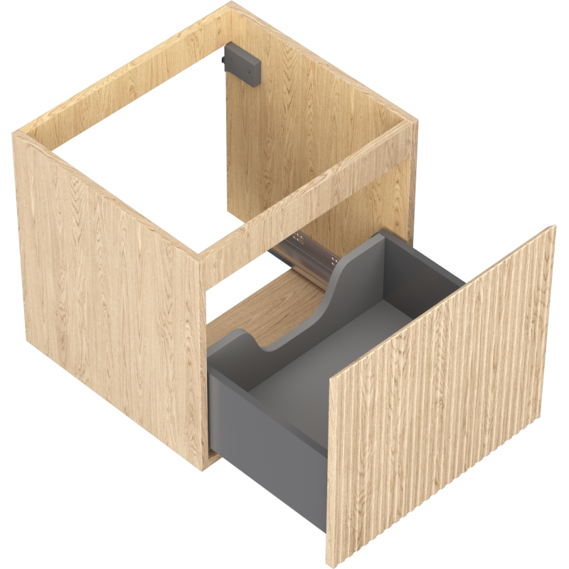 Mexen Rivel meuble de salle de bain sous lavabo 50 cm, 1 tiroir, rainuré, chêne - 91A20-05047-1-BF81