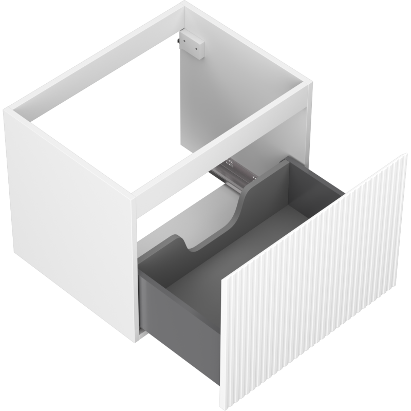 Mexen Rivel meuble de salle de bains sous lavabo 60 cm, 1 tiroir, rainuré, blanc mat - 91A20-06047-1-BF01