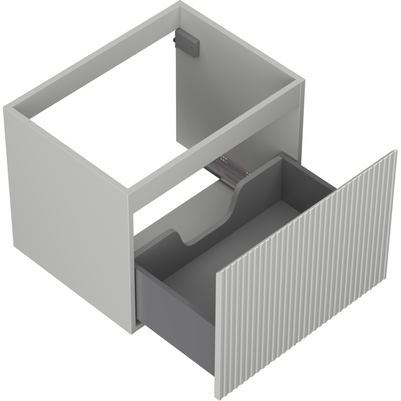 Mexen Rivel armoire de salle de bain sous-lavabo 60 cm, 1 tiroir, rainurée, gris mat - 91A20-06047-1-BF62