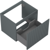 Mexen Rivel meuble de salle de bain sous-vasque 60 cm, 1 tiroir, rainuré, graphite mat - 91A20-06047-1-BF66