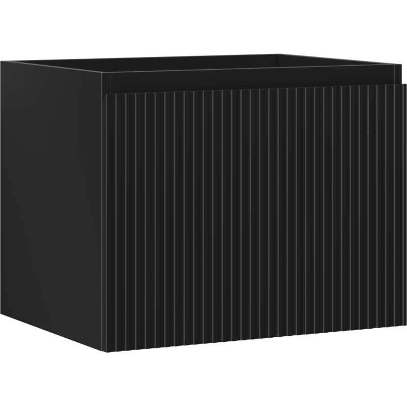 Mexen Rivel armoire de salle de bain sous-vasque 60 cm, 1 tiroir, rainurée, noir mat - 91A20-06047-1-BF71