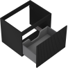 Mexen Rivel meuble lavabo 60 cm, 1 tiroir, rainuré, noir mat - 91A20-06047-1-BF71