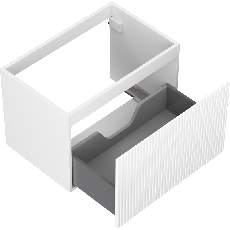 Mexen Rivel meuble de salle de bains sous lavabo 70 cm, 1 tiroir, rainuré, blanc mat - 91A20-07047-1-BF01