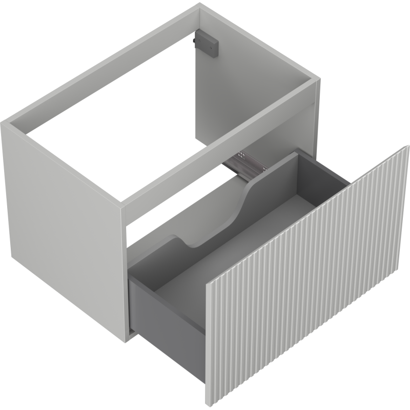 Mexen Rivel meuble de salle de bain sous-lavabo 70 cm, 1 tiroir, rainuré, gris mat - 91A20-07047-1-BF62