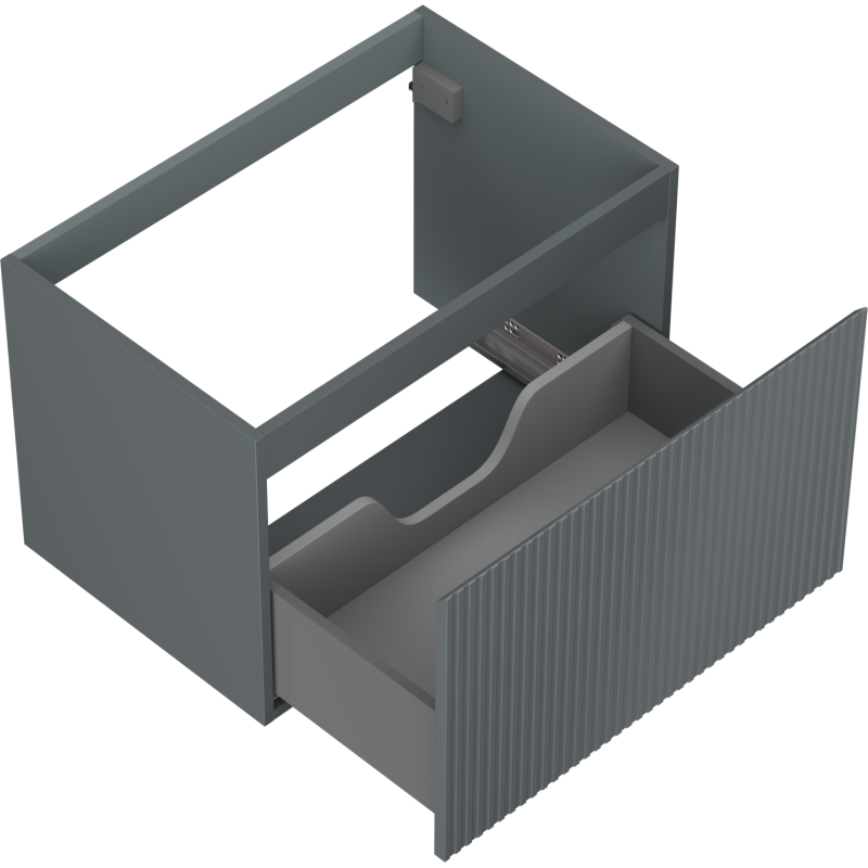 Mexen Rivel meuble de salle de bain sous lavabo 70 cm, 1 tiroir, rainuré, graphite mat - 91A20-07047-1-BF66