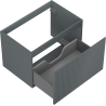 Mexen Rivel meuble de salle de bain sous-lavabo 70 cm, 1 tiroir, rainuré, graphite mat - 91A20-07047-1-BF66