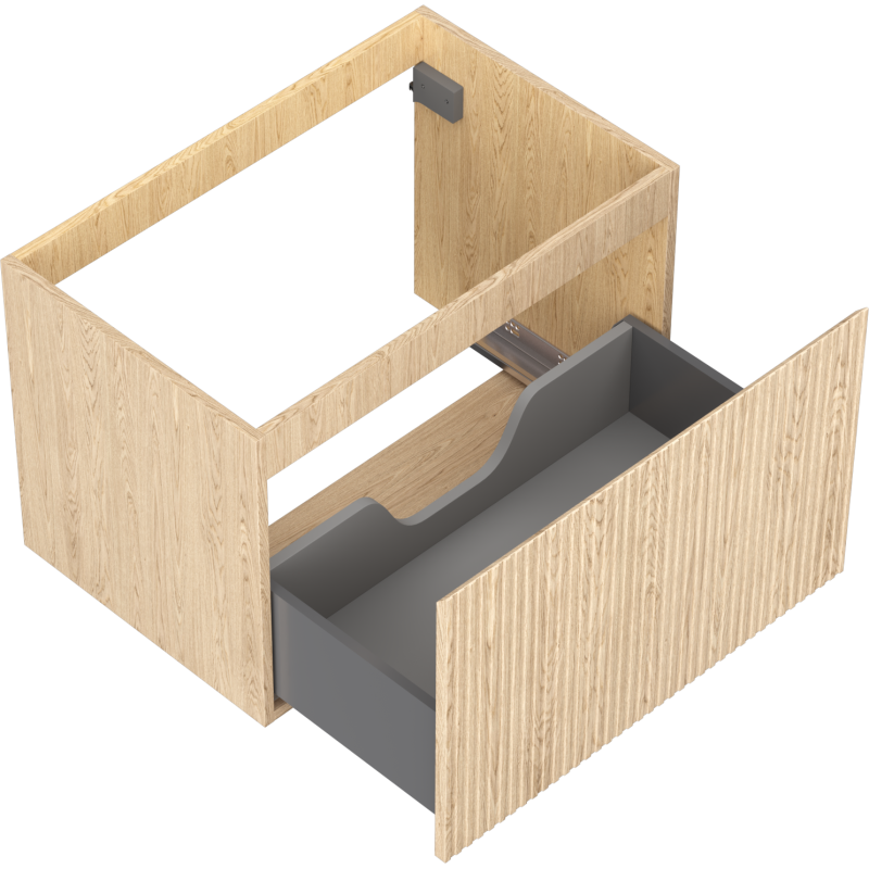 Mexen Rivel meuble de salle de bains sous-lavabo 70 cm, 1 tiroir, rainuré, chêne - 91A20-07047-1-BF81