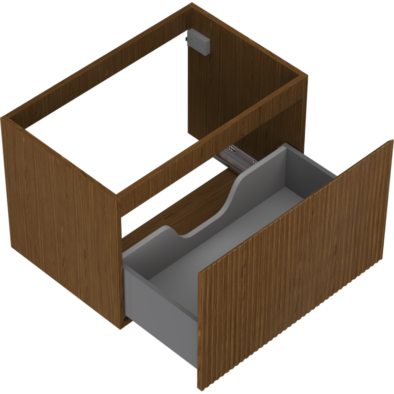 Mexen Rivel meuble de salle de bains sous-vasque 70 cm, 1 tiroir, rainuré, noyer - 91A20-07047-1-BF86