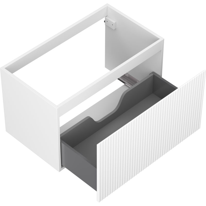 Mexen Rivel meuble de salle de bain sous-lavabo 80 cm, 1 tiroir, rainuré, blanc mat - 91A20-08047-1-BF01