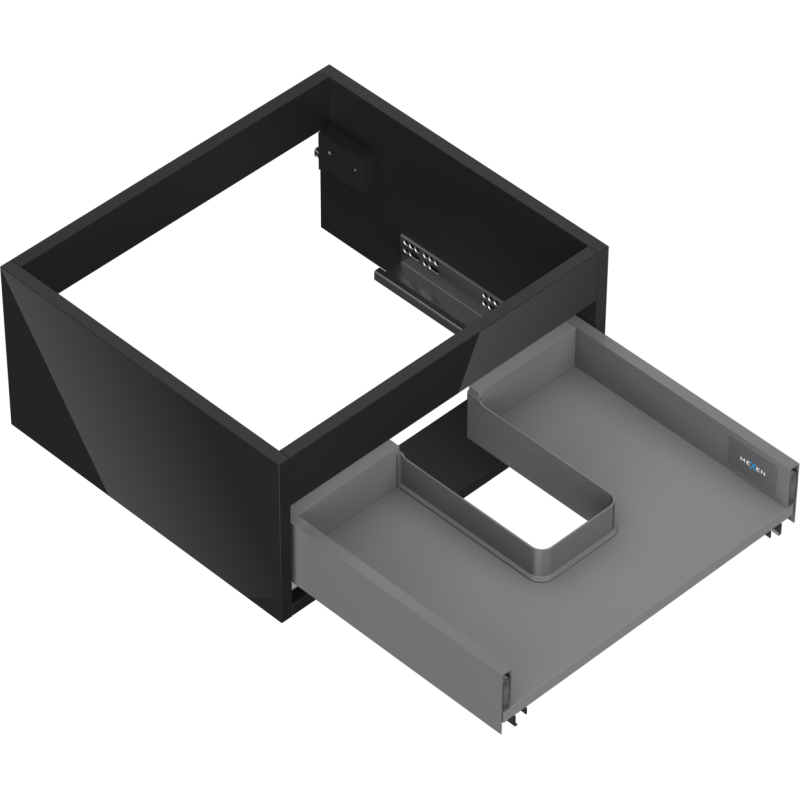 Mexen Box-A corps de meuble sous-lavabo 50 cm, 1 tiroir, noir brillant - 91AX0-0500-235-1-70