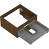 Mexen Box-A meuble sous lavabo 50 cm, 1 tiroir, noyer - 91AX0-0500-235-1-86