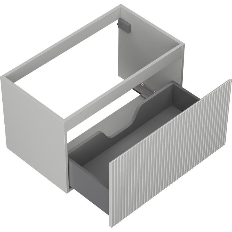 Mexen Rivel meuble de salle de bain sous-vasque 80 cm, 1 tiroir, rainuré, gris mat - 91A20-08047-1-BF62