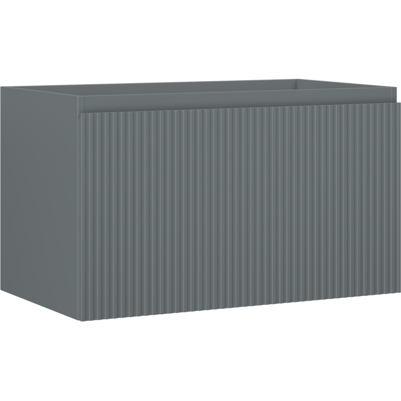 Mexen Rivel meuble de salle de bain sous-vasque 80 cm, 1 tiroir, rainuré, graphite mat - 91A20-08047-1-BF66