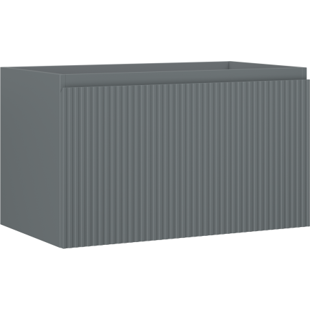 Mexen Rivel meuble de salle de bain sous-vasque 80 cm, 1 tiroir, rainuré, graphite mat - 91A20-08047-1-BF66