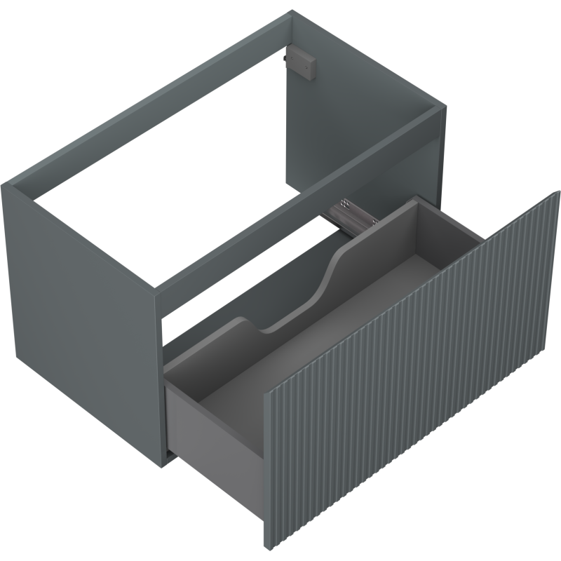 Mexen Rivel meuble de salle de bain sous-vasque 80 cm, 1 tiroir, rainuré, graphite mat - 91A20-08047-1-BF66