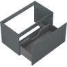 Mexen Rivel meuble de salle de bains sous-vasque 80 cm, 1 tiroir, rainuré, graphite mat - 91A20-08047-1-BF66