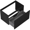 Mexen Rivel meuble de salle de bains sous-vasque 80 cm, 1 tiroir, rainuré, noir mat - 91A20-08047-1-BF71