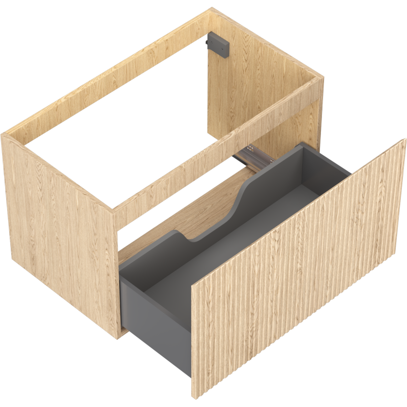 Mexen Rivel meuble de salle de bain sous lavabo 80 cm, 1 tiroir, rainuré, chêne - 91A20-08047-1-BF81