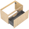 Mexen Rivel meuble de salle de bain sous lavabo 80 cm, 1 tiroir, rainuré, chêne - 91A20-08047-1-BF81