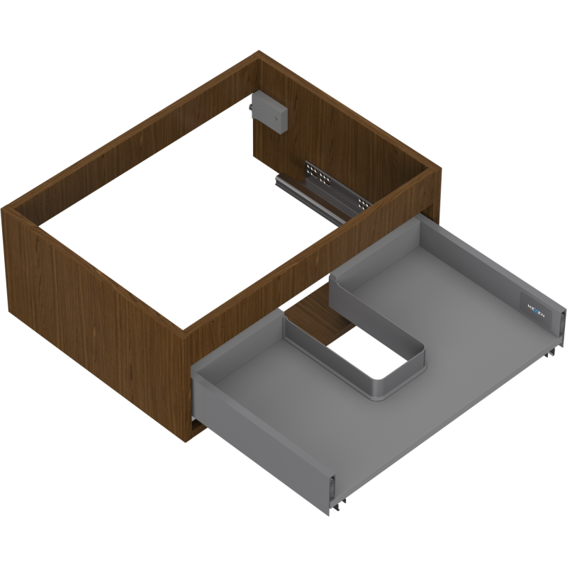 Mexen Box-A corps de meuble sous-vasque 60 cm, 1 tiroir, noyer - 91AX0-0600-235-1-86
