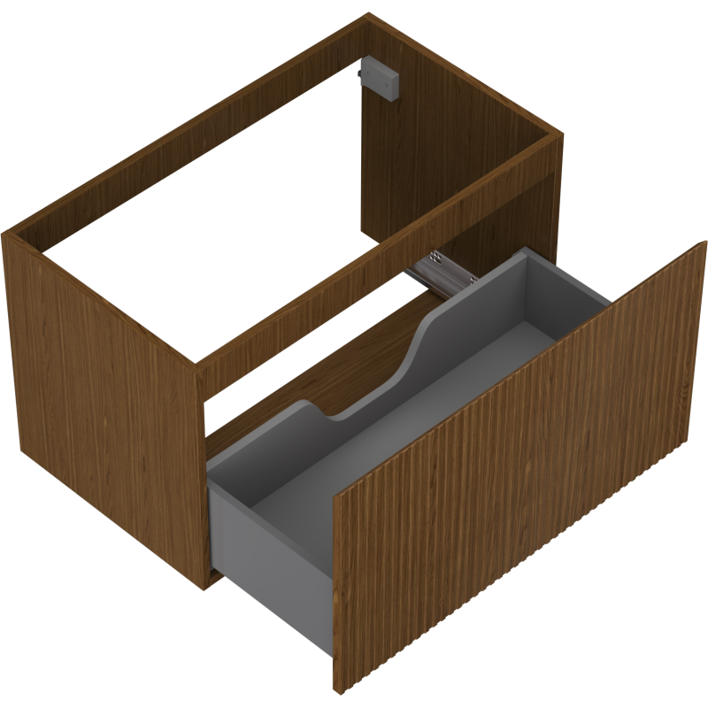 Mexen Rivel meuble sous-lavabo 80 cm, 1 tiroir, nervuré, noyer - 91A20-08047-1-BF86