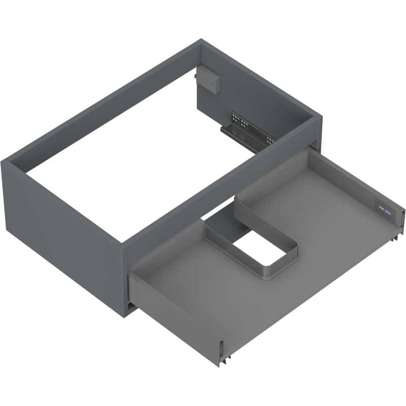 Mexen Box-A - Corps de meuble sous-lavabo 70 cm, 1 tiroir, graphite mat - 91AX0-0700-235-1-66