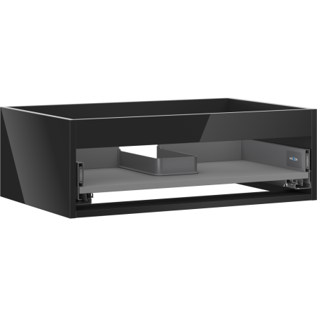 Corps du meuble sous-lavabo Mexen Box-A 70 cm, 1 tiroir, noir brillant - 91AX0-0700-235-1-70