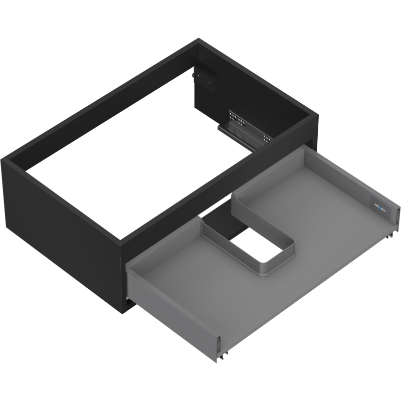 Mexen Box-A corps de meuble sous-lavabo 70 cm, 1 tiroir, noir mat - 91AX0-0700-235-1-71