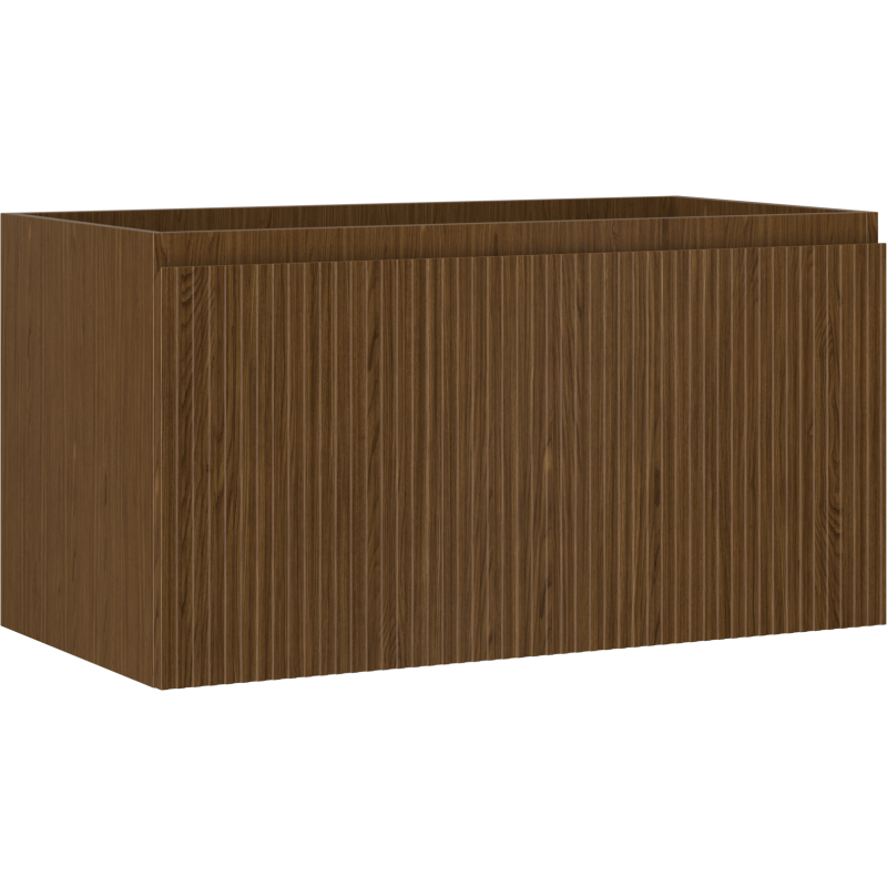 Mexen Rivel armoire de salle de bain sous lavabo 90 cm, 1 tiroir, cannelée, noyer - 91A20-09047-1-BF86