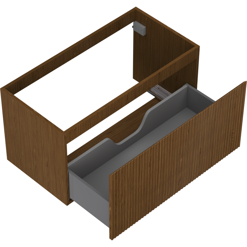 Mexen Rivel meuble lavabo 90 cm, 1 tiroir, rainuré, noyer - 91A20-09047-1-BF86