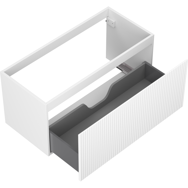 Mexen Rivel meuble de salle de bain sous lavabo 100 cm, 1 tiroir, rainuré, blanc mat - 91A20-10047-1-BF01