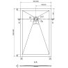 Receveur composite rectangulaire Mexen Stone+ 140 x 90 cm, anthracite - 44719014