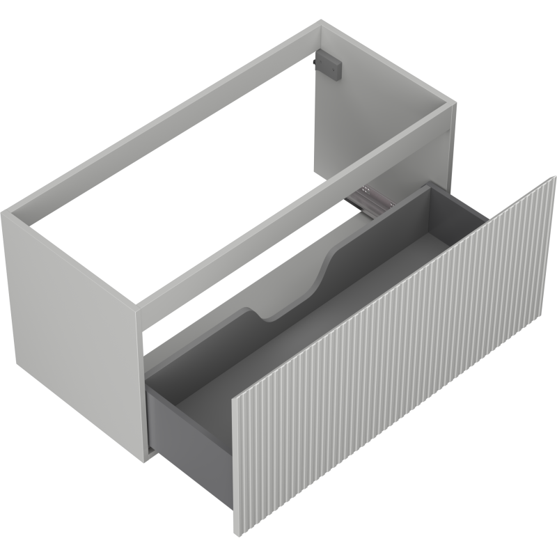 Mexen Rivel meuble de salle de bain sous-lavabo 100 cm, 1 tiroir, rainuré, gris mat - 91A20-10047-1-BF62