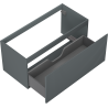 Mexen Rivel meuble de salle de bain sous lavabo 100 cm, 1 tiroir, rainuré, graphite mat - 91A20-10047-1-BF66
