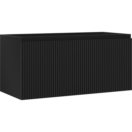 Mexen Rivel meuble de salle de bain sous-vasque 100 cm, 1 tiroir, rainuré, noir mat - 91A20-10047-1-BF71