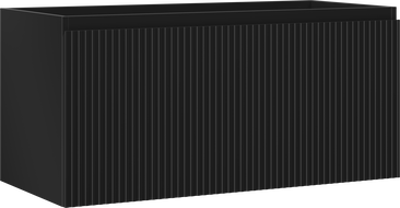 Mexen Rivel meuble de salle de bain sous-vasque 100 cm, 1 tiroir, rainuré, noir mat - 91A20-10047-1-BF71