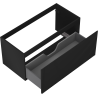 Mexen Rivel meuble de salle de bain sous lavabo 100 cm, 1 tiroir, rainuré, noir mat - 91A20-10047-1-BF71