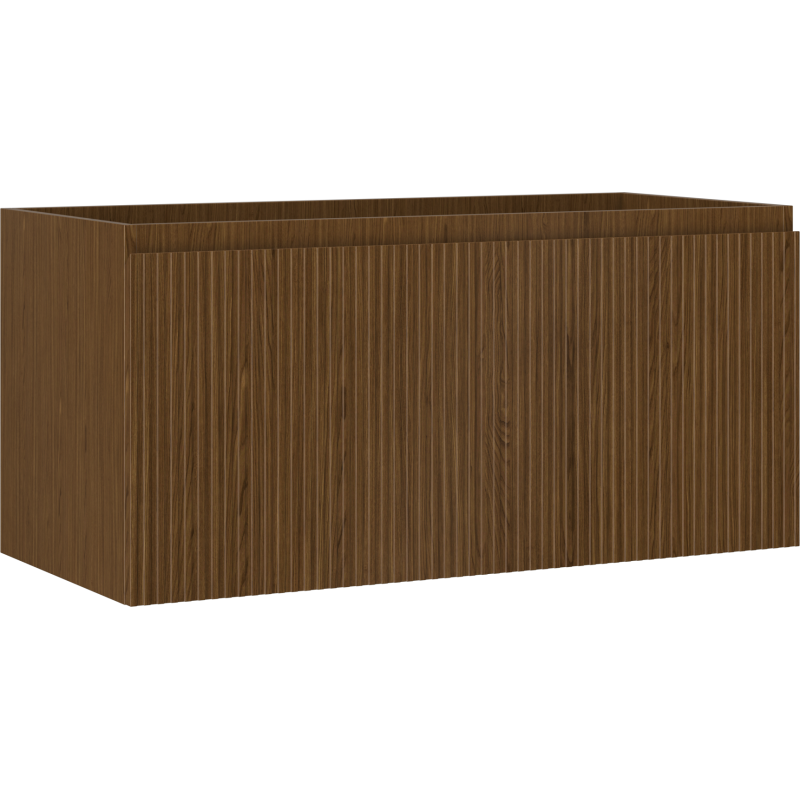Mexen Rivel armoire salle de bain sous lavabo 100 cm, 1 tiroir, rainuré, noyer - 91A20-10047-1-BF86