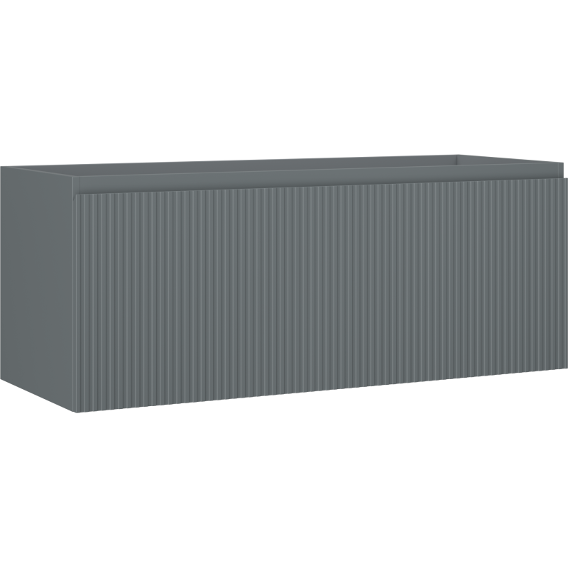 Mexen Rivel meuble de salle de bain sous lavabo 120 cm, 1 tiroir, cannelé, graphite mat - 91A20-12047-1-BF66