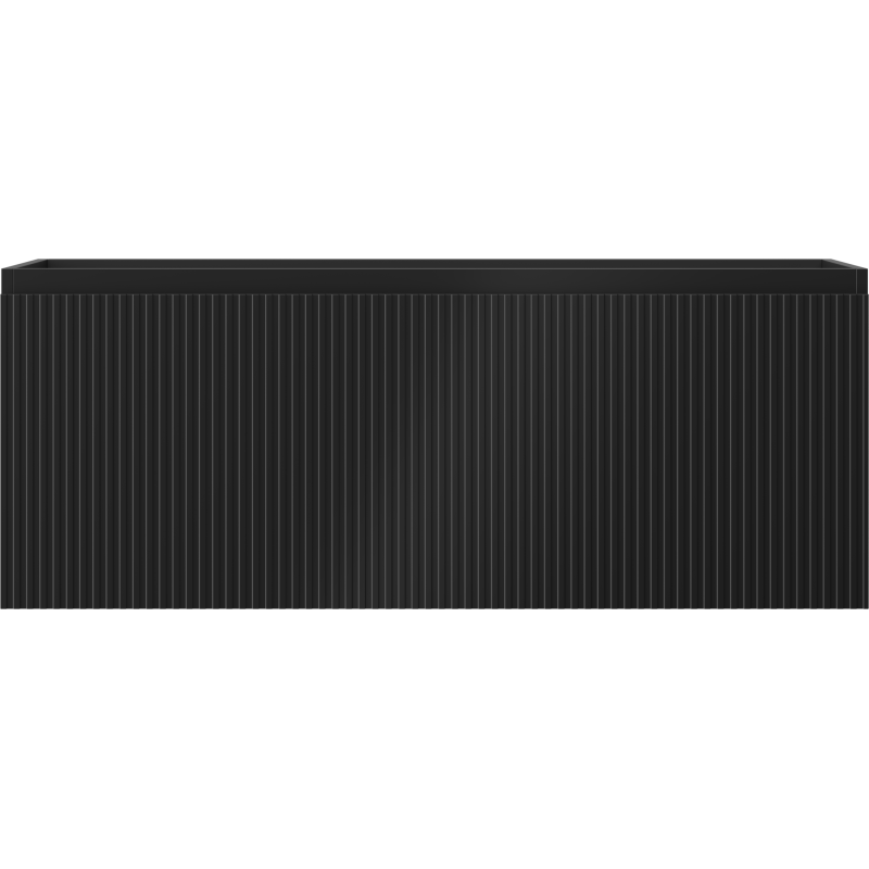 Mexen Rivel meuble sous-vasque de salle de bain 120 cm, 1 tiroir, rainuré, noir mat - 91A20-12047-1-BF71