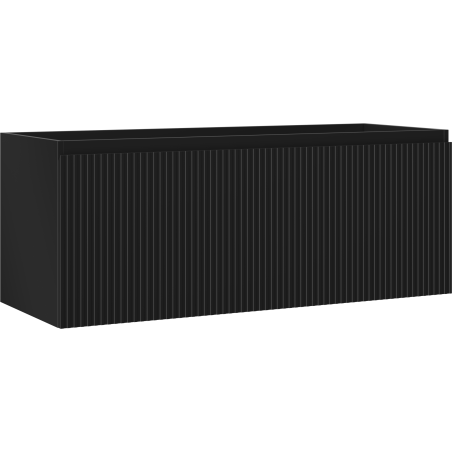 Mexen Rivel meuble sous-vasque de salle de bain 120 cm, 1 tiroir, rainuré, noir mat - 91A20-12047-1-BF71