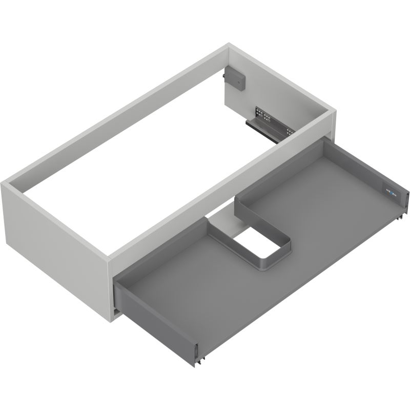 Mexen Box-A corps de meuble sous-vasque 90 cm, 1 tiroir, gris mat - 91AX0-0900-235-1-62