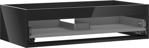 Mexen Box-A meuble sous-lavabo 90 cm, 1 tiroir, noir brillant - 91AX0-0900-235-1-70