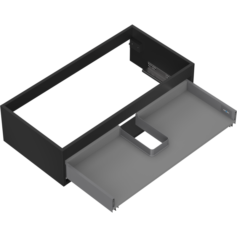 Mexen Box-A corps de meuble sous-vasque 90 cm, 1 tiroir, noir mat - 91AX0-0900-235-1-71