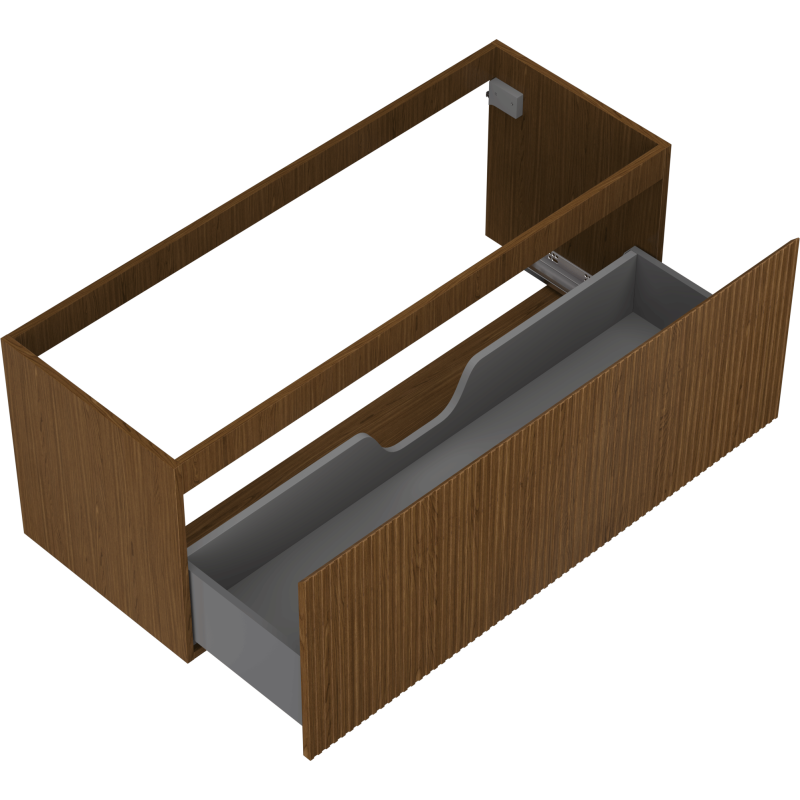 Mexen Rivel meuble de salle de bains sous lavabo 120 cm, 1 tiroir, rainuré, noyer - 91A20-12047-1-BF86