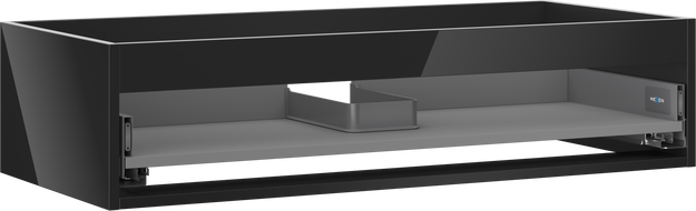 Mexen Box-A corps d'armoire de salle de bain 100 cm, 1 tiroir, noir brillant - 91AX0-1000-235-1-70