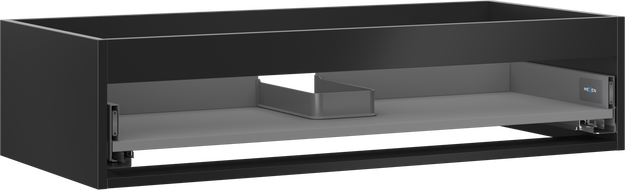 Mexen Box-A corps de meuble-lavabo 100 cm, 1 tiroir, noir mat - 91AX0-1000-235-1-71
