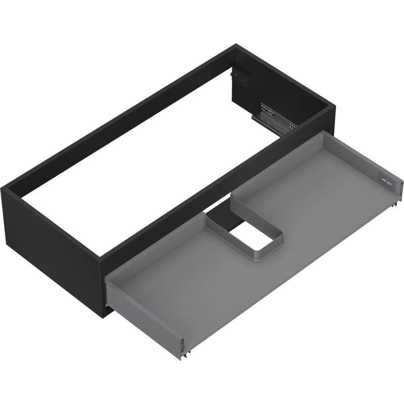 Mexen Box-A corps de meuble-lavabo 100 cm, 1 tiroir, noir mat - 91AX0-1000-235-1-71