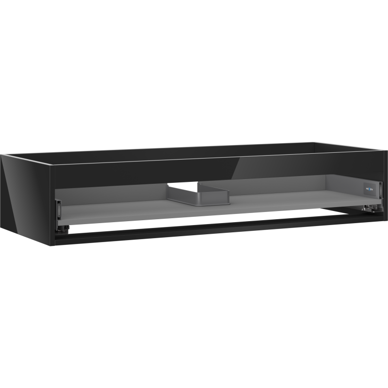 Mexen Box-A corps d'armoire sous-vasque 120 cm, 1 tiroir, noir brillant - 91AX0-1200-235-1-70