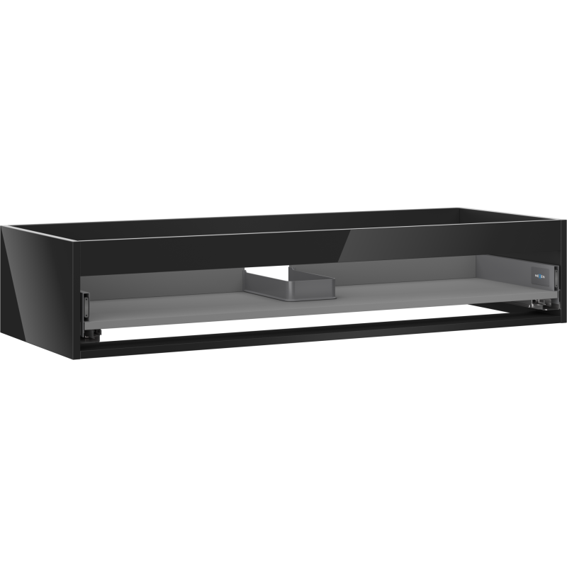 Mexen Box-A corps de meuble-lavabo 120 cm, 1 tiroir, noir brillant - 91AX0-1200-235-1-70